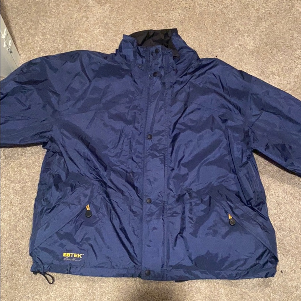 Eddie Bauer Entek Blue Rain Jacket